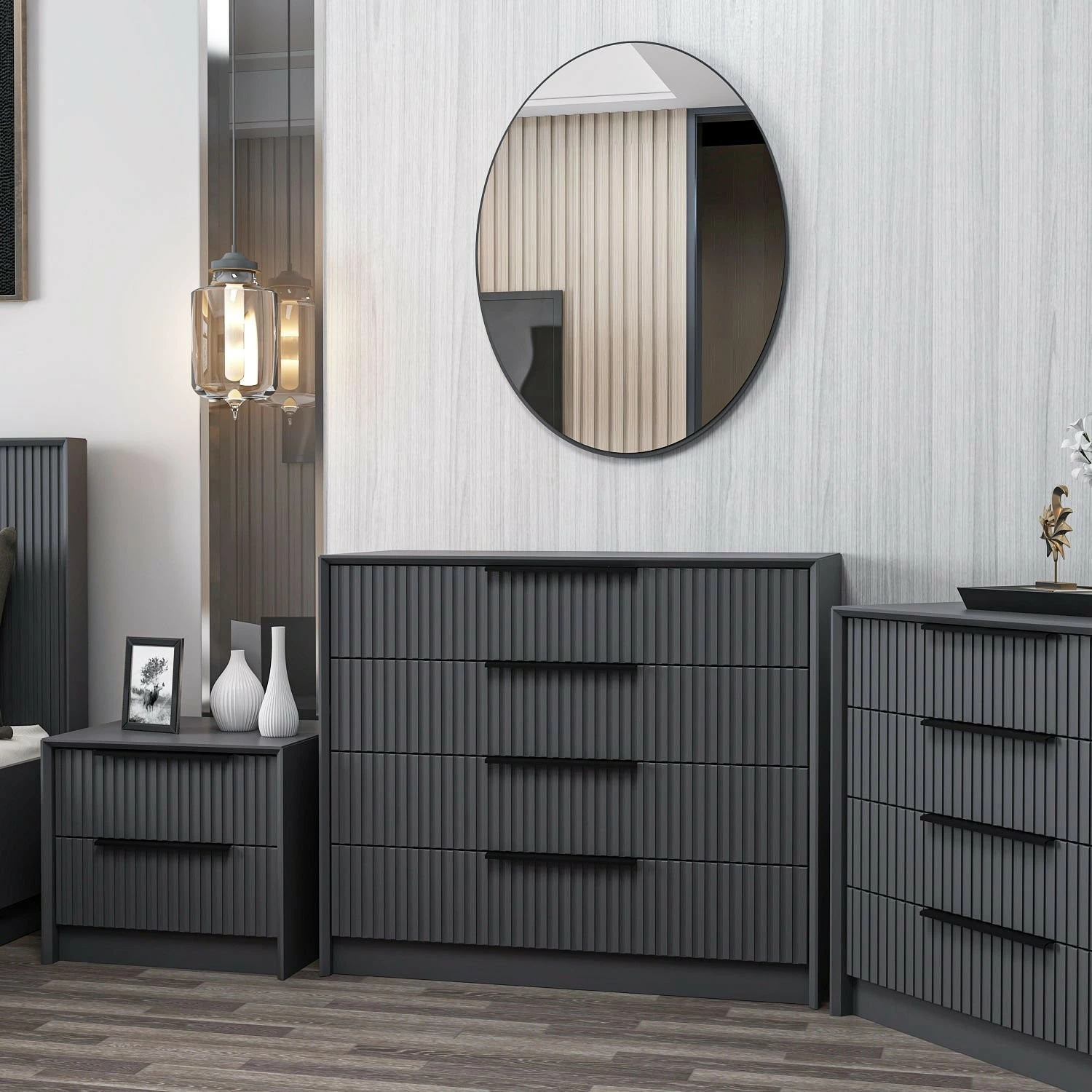 Komodë Hanah Home, Kale Luxe - 4801, ngjyrë antracit