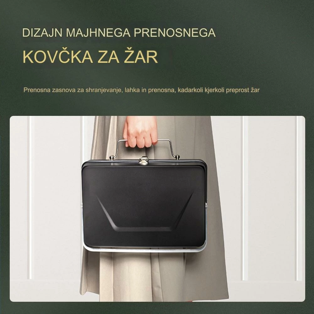 Grill BBQ portativ i palosshëm me qymyr Lydsto, inox, 30 x 22.5 x 22 cm, 1.2 kg