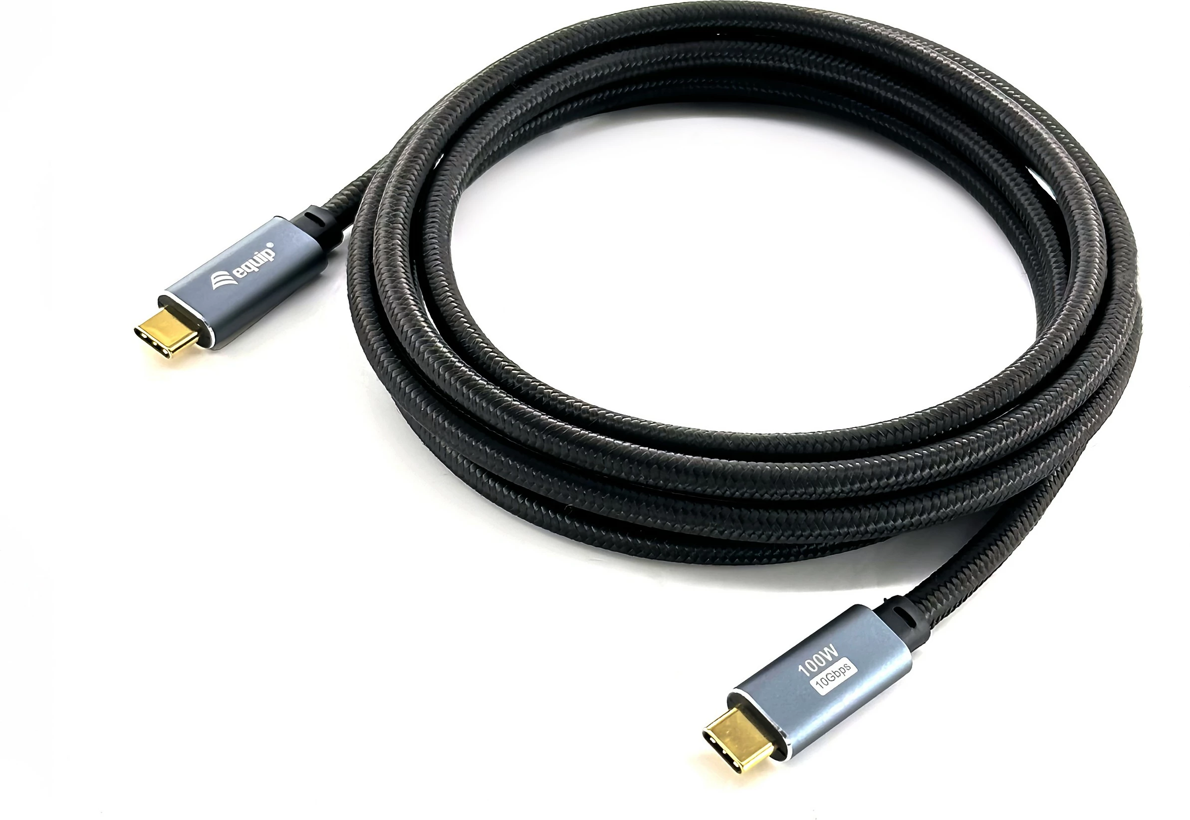 Kabllo USB C në C Equip USB 3.2 Gen 2, 2m, 100W, 10Gbps, e zezë