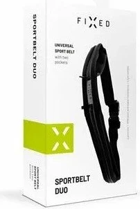 Rrip sportiv Fixed Sportbelt Duo, 2 xhepa me zinxhir, rregullim 68-160 cm, reflektues, i zi