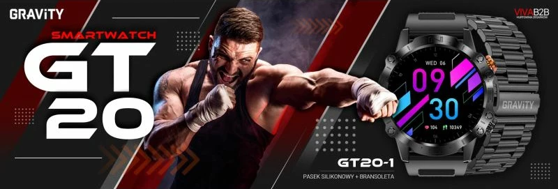 Smartwatch Gravity për meshkuj, e zezë