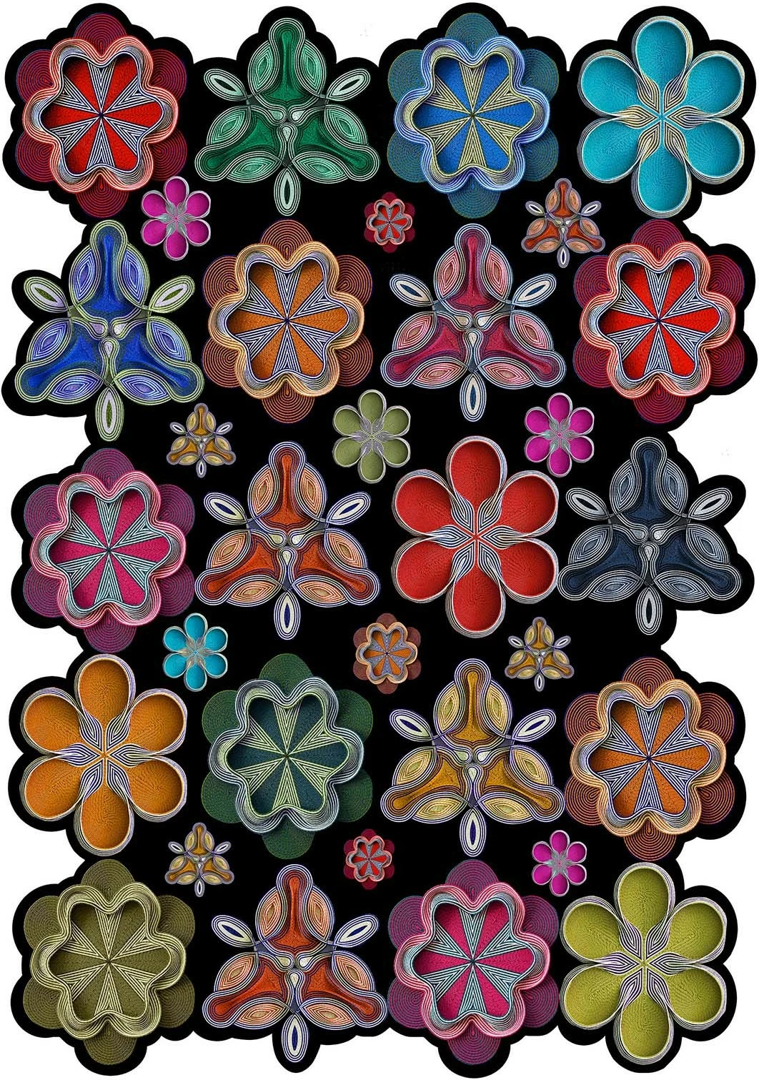 Qilim me lule shumëngjyrëshe, 60x100cm, Conceptum Hypnose, Hmnt964