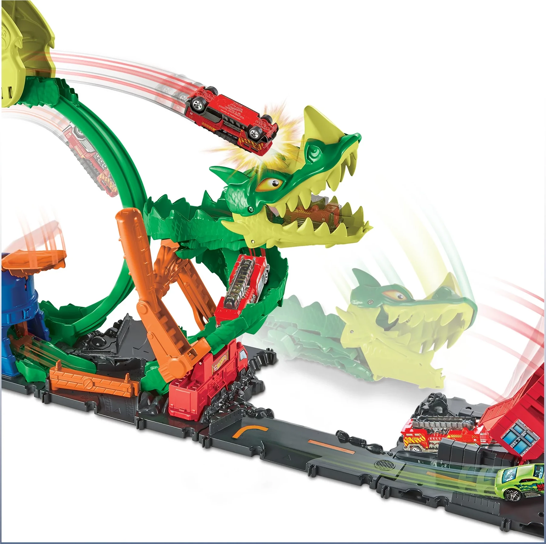 Hot Wheels Dragon Drive Firefight Playset and Car