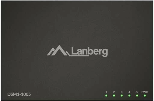 Switch Lanberg DSM1-1005 5x Gigabit Ethernet (1Gb/s) i pamenaxhueshëm desktop 12V, kasë metalike, i zi