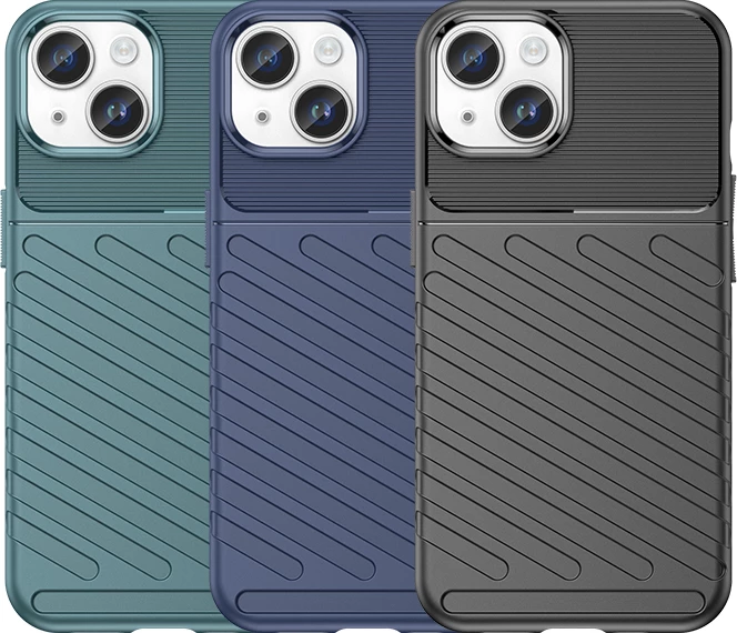 Mbështjellës iPhone 15 Plus Hurtel Thunder Case, TPU, Blu