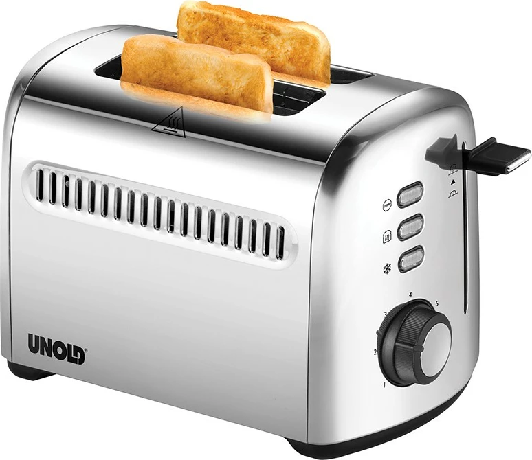 Toaster UNOLD 2er Retro, 2 feta, 7 nivele, inoks