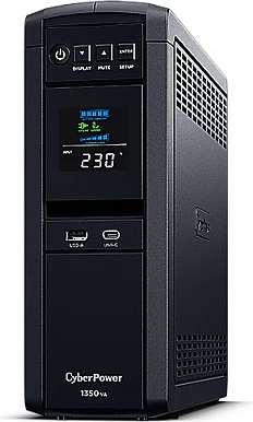 UPS CyberPower CP1350EPFCLCD, 1350VA/780W, pure sine, 6x Type F (Schuko), e zezë