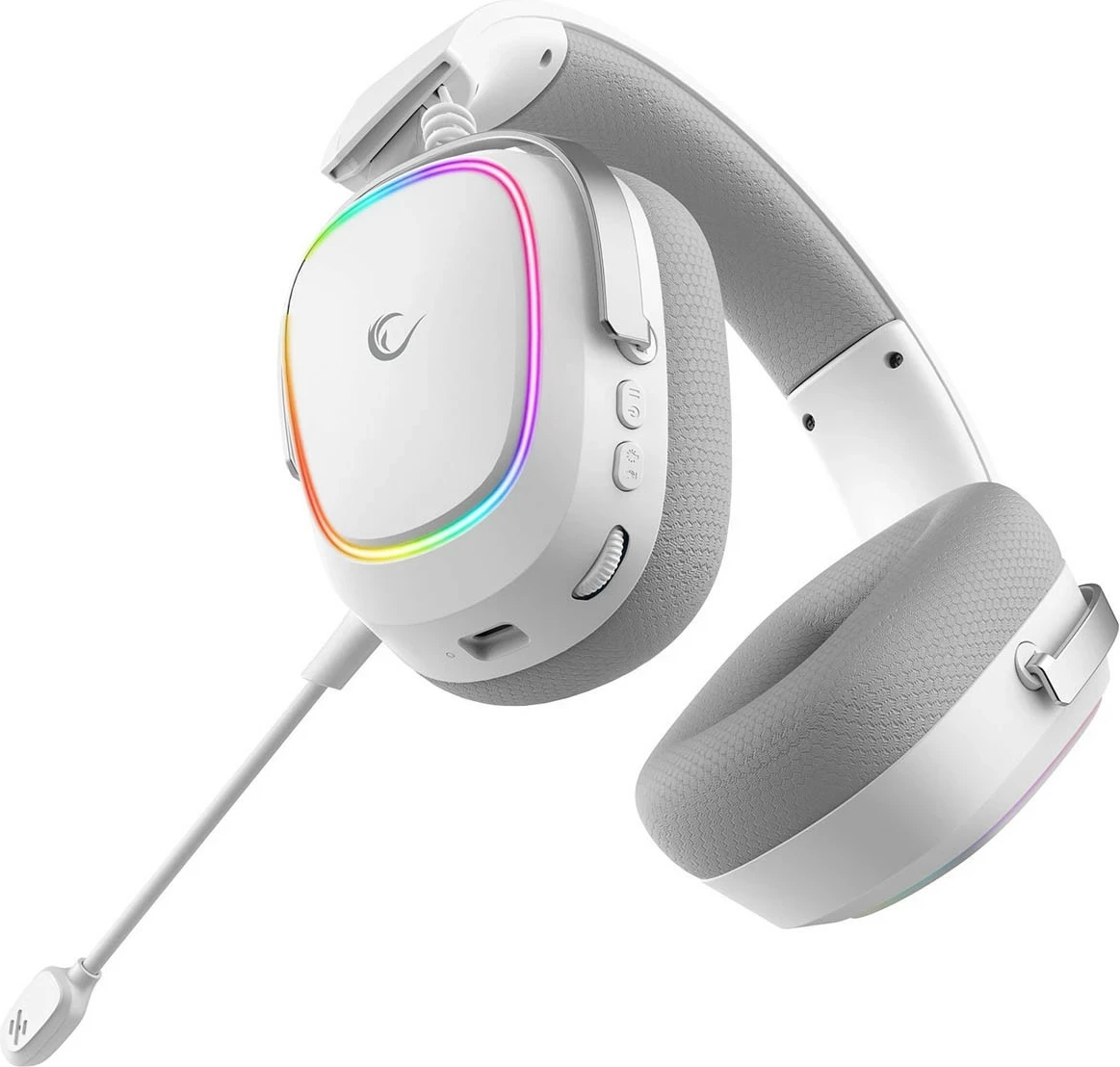 Kufje gaming Rampage RETSU, wireless, Bluetooth 5.3, RGB, mikrofon i ndashëm, bardhë