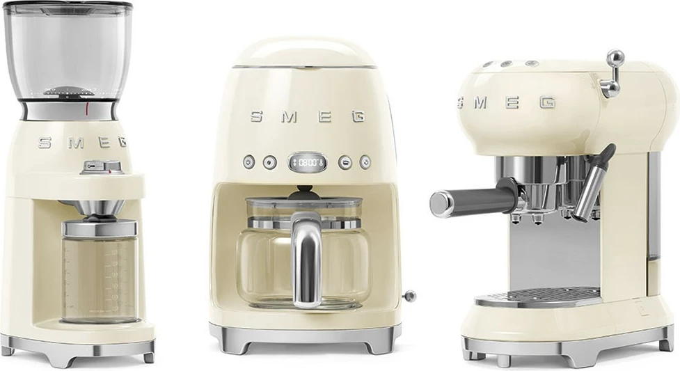 Mulli kafe SMEG CGF11CREU, 150W, çelik inox, krem