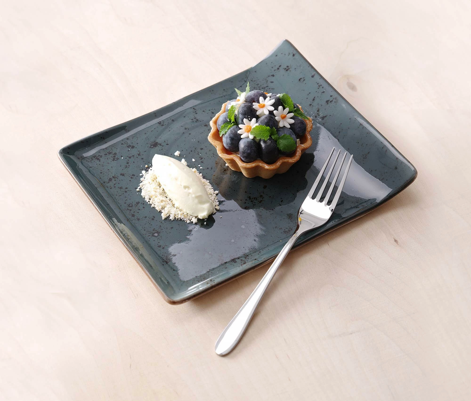 Pjatë servirjeje Fine Dine Arando 215x90 mm porcelan gri, set 6 copë