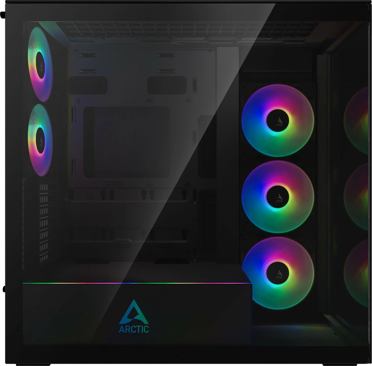 Kasë ARCTIC Xtender Mirrow Black Window, Midi Tower, EATX, RGB, e zezë