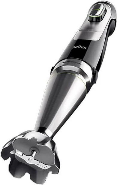 Blender zhytës Braun MultiQuick 9 MQ 9147X, 1200 W, set me grirës, rrahëse dhe shtypës patatesh, inox/zi