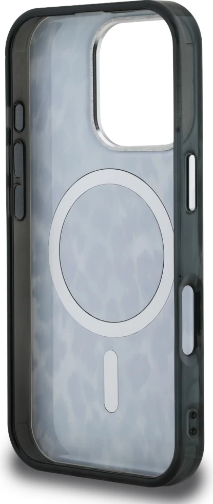 Mbështjellës Karl Lagerfeld IML Leopard Pattern MagSafe për iPhone 16 Pro, i zi, me kuti