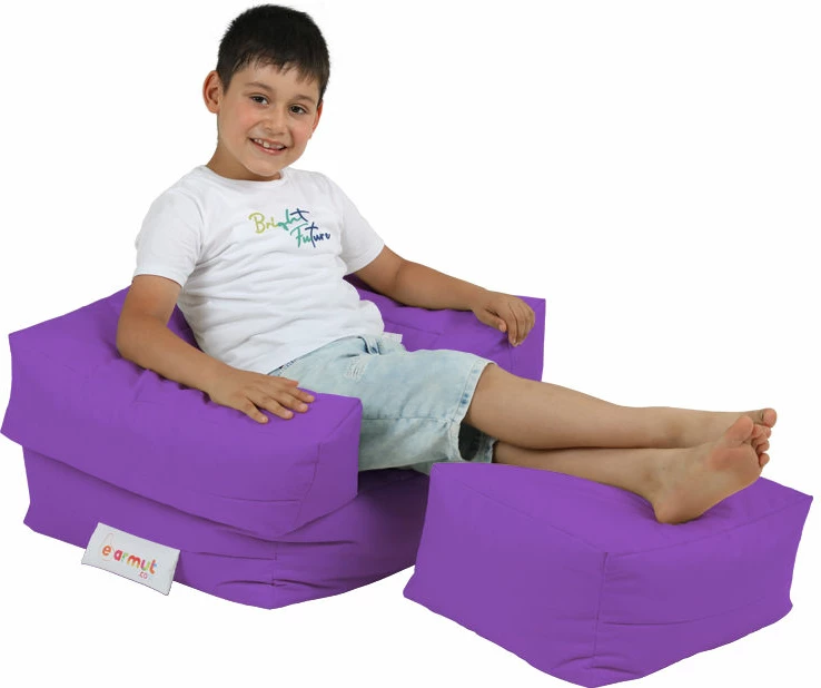 Set karrige dhe pouffe për fëmijë, ngjyrë vjollcë, për kopsht