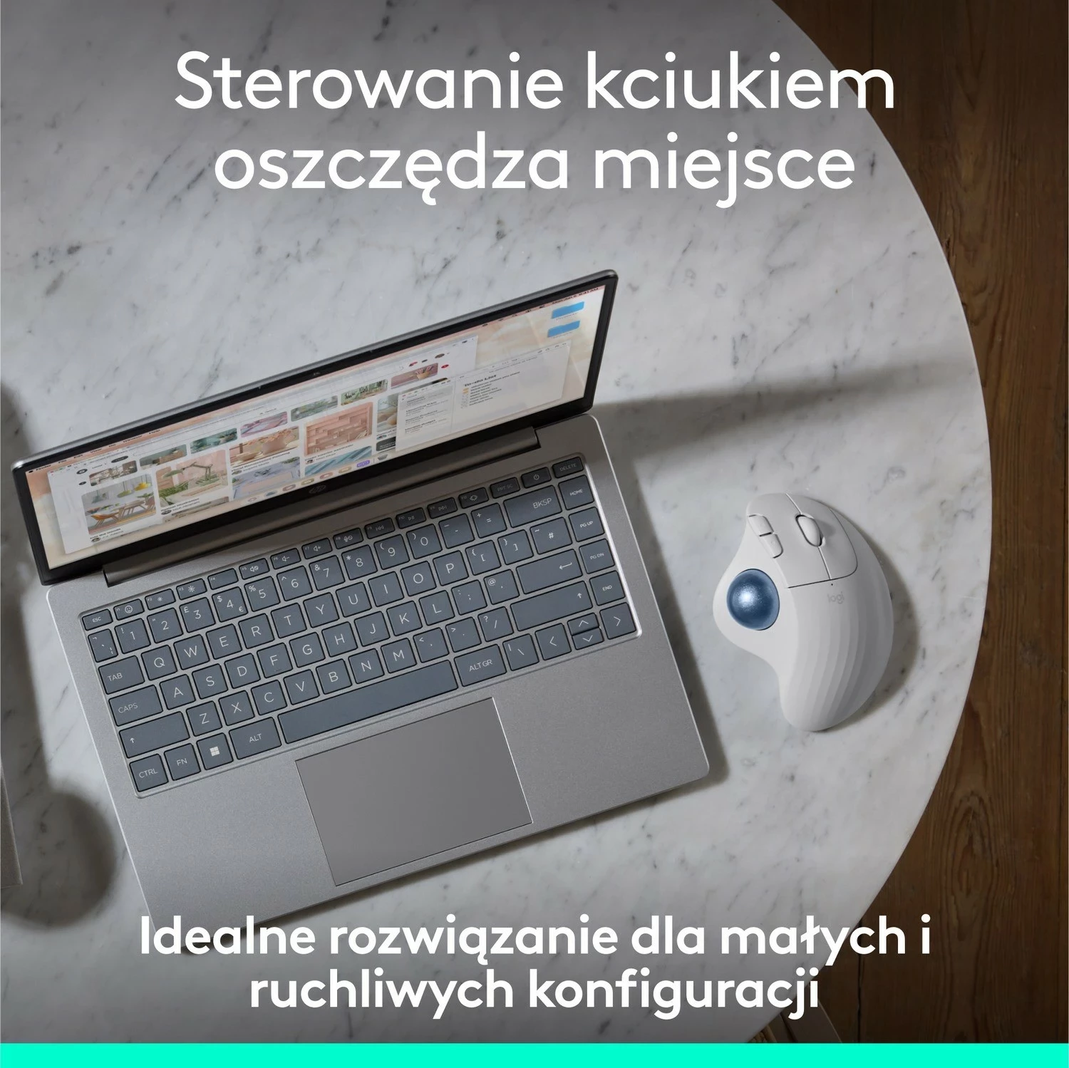 Maus ergonomik Logitech M575S, i bardhë