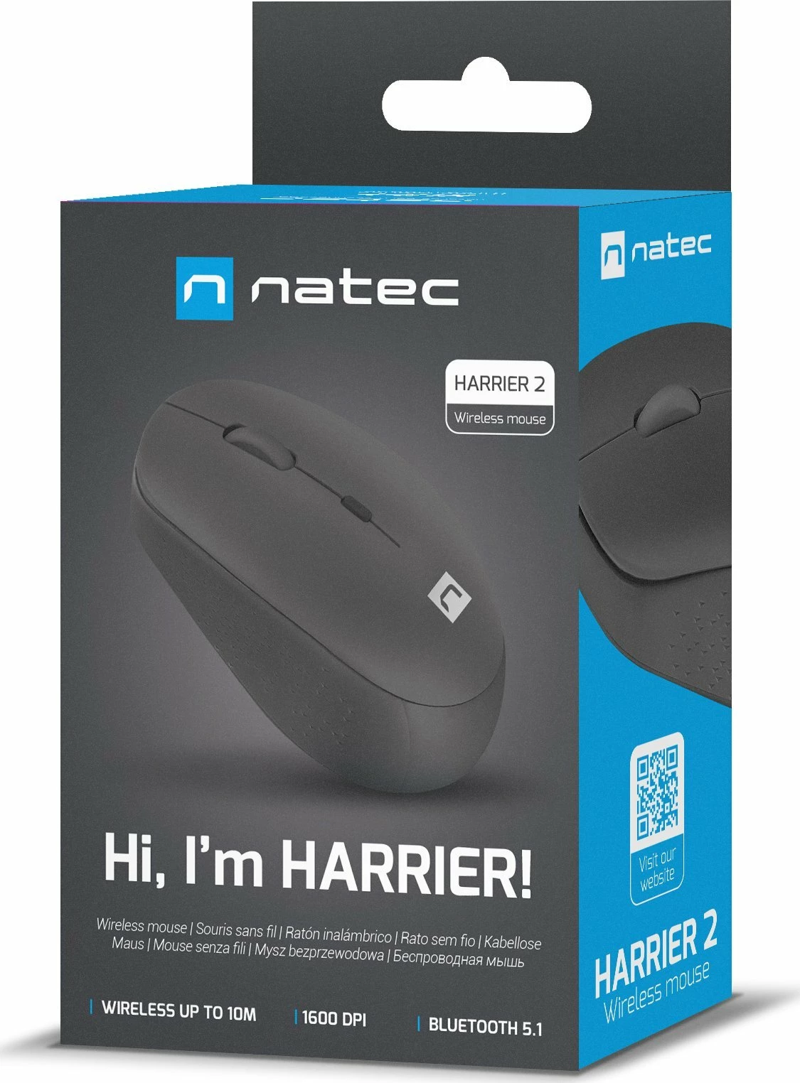 Maus Natec Harrier 2 NMY-1960 Bluetooth 5.1 1600 DPI wireless, i zi