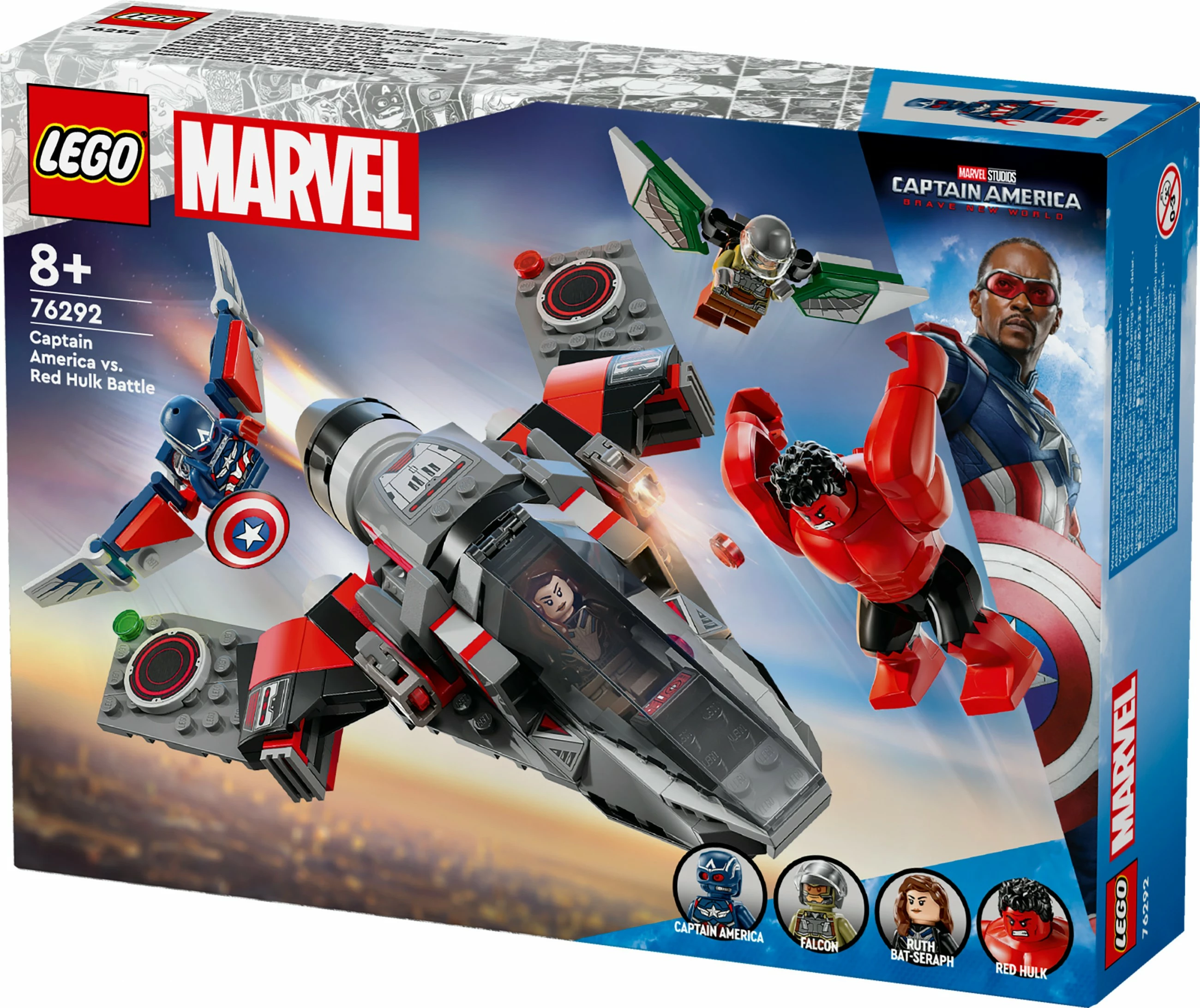 Set ndërtimi LEGO Marvel 76292 Captain America vs Red Hulk, shumëngjyrësh