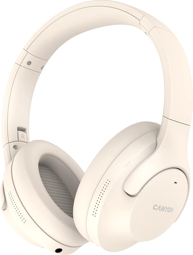 Kufje CANYON OnRiff 10 ANC, Bluetooth 5.3, over-ear, deri 25 orë, USB-C, 3.5 mm, Bezhë