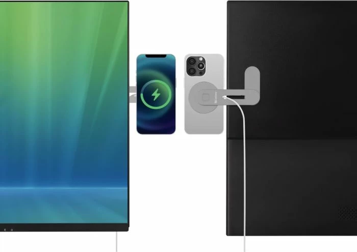 Karikues wireless magnetik Sandberg ScreenMount 441-53, Qi 15W, USB-C, me montim për ekran/automjet, gri, set
