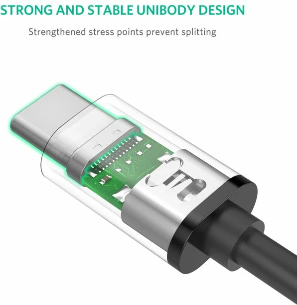 Kabl USB-C UGREEN 50997, USB 2.0, 1m, PD 60W, 3A, USB-C në USB-C, e zezë, polybag