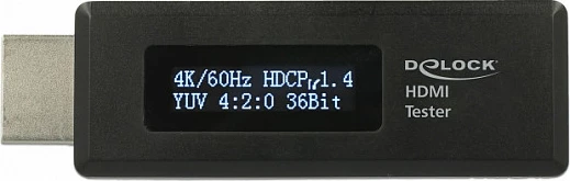 Tester HDMI DeLOCK për EDID, me ekran OLED, 4K 60Hz, i zi