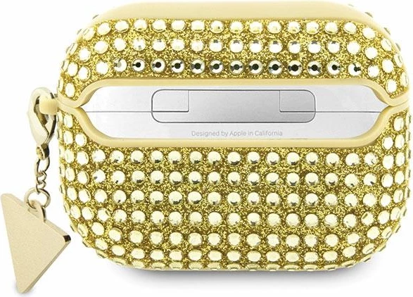 Mbështjellës Guess Rhinestone Triangle për AirPods Pro 2, ari
