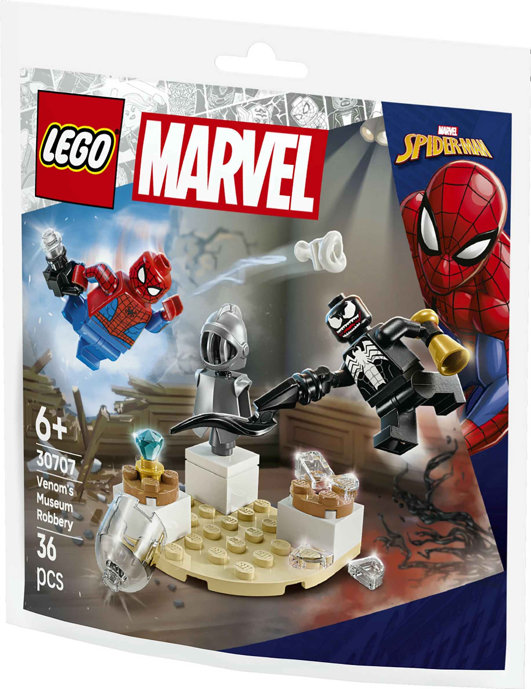 Set ndërtimi LEGO Marvel 30707 Venom's Museum Robbery, 36 copë, 6+, shumëngjyrësh