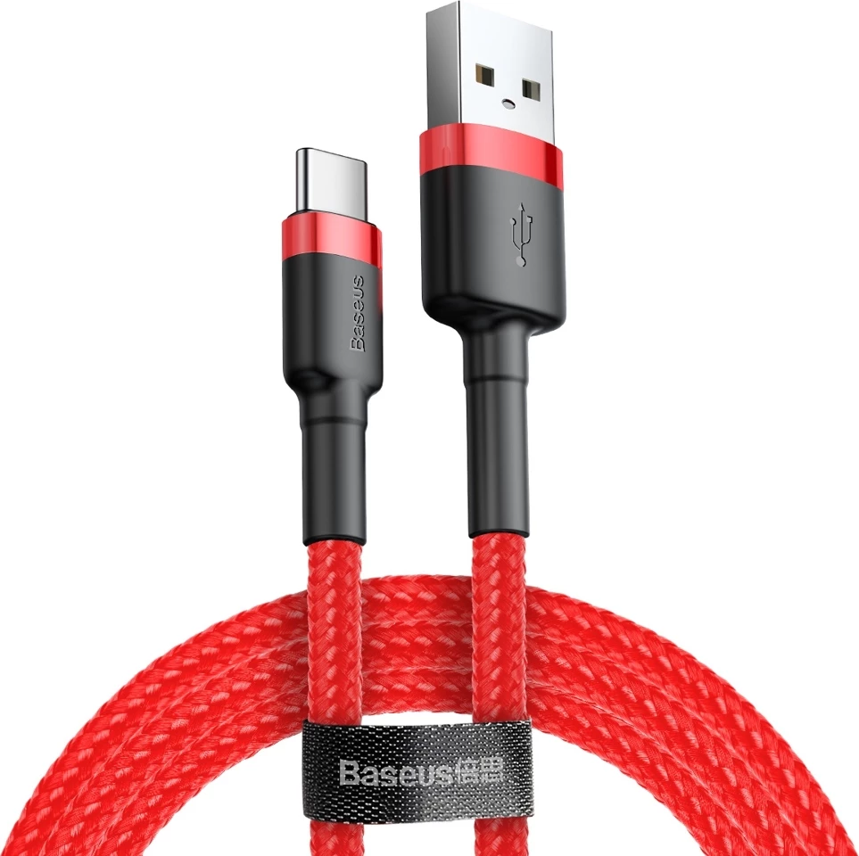 Kabllo Baseus Cafule CATKLF-C09, USB në USB-C, 2m, e kuqe