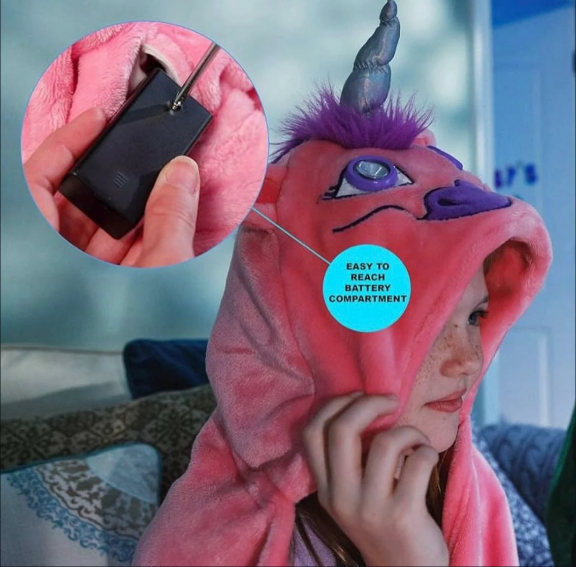 Batanije magjike me kapuç dhe me sy me drita LED – dizajn njebrirësh BDK2