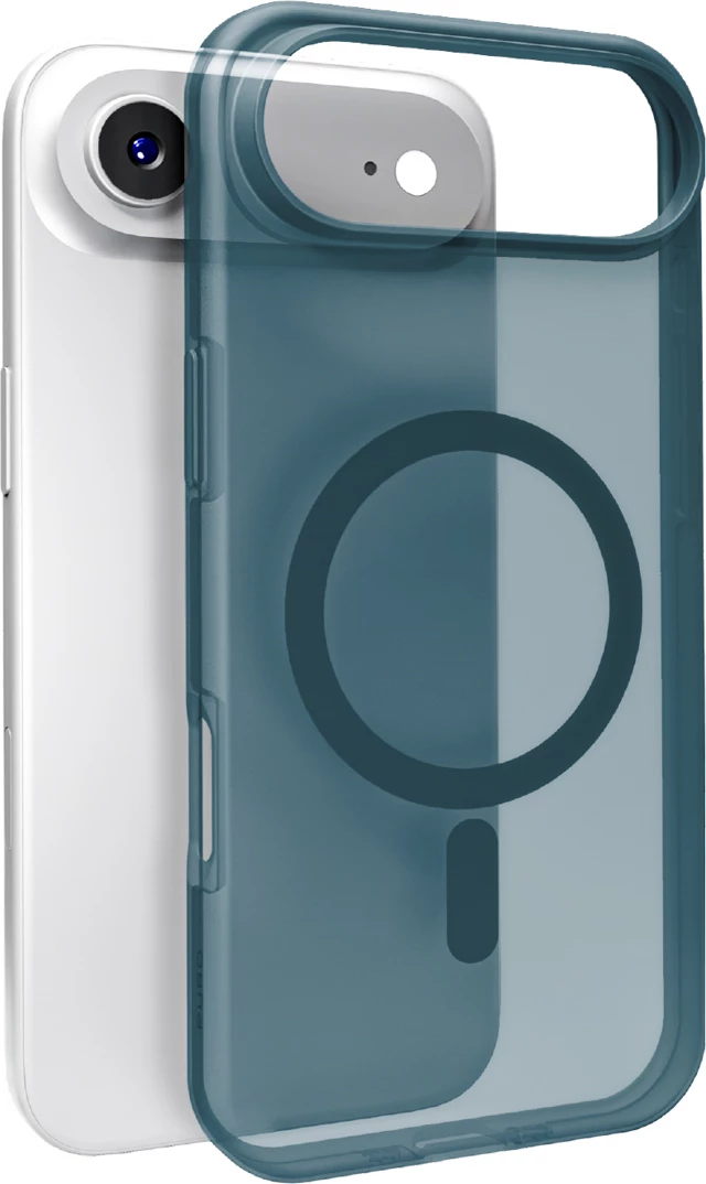 Mbështjellës Puro Daylight për iPhone 17 Air, MagSafe, silikon, turkuaz i tejdukshëm