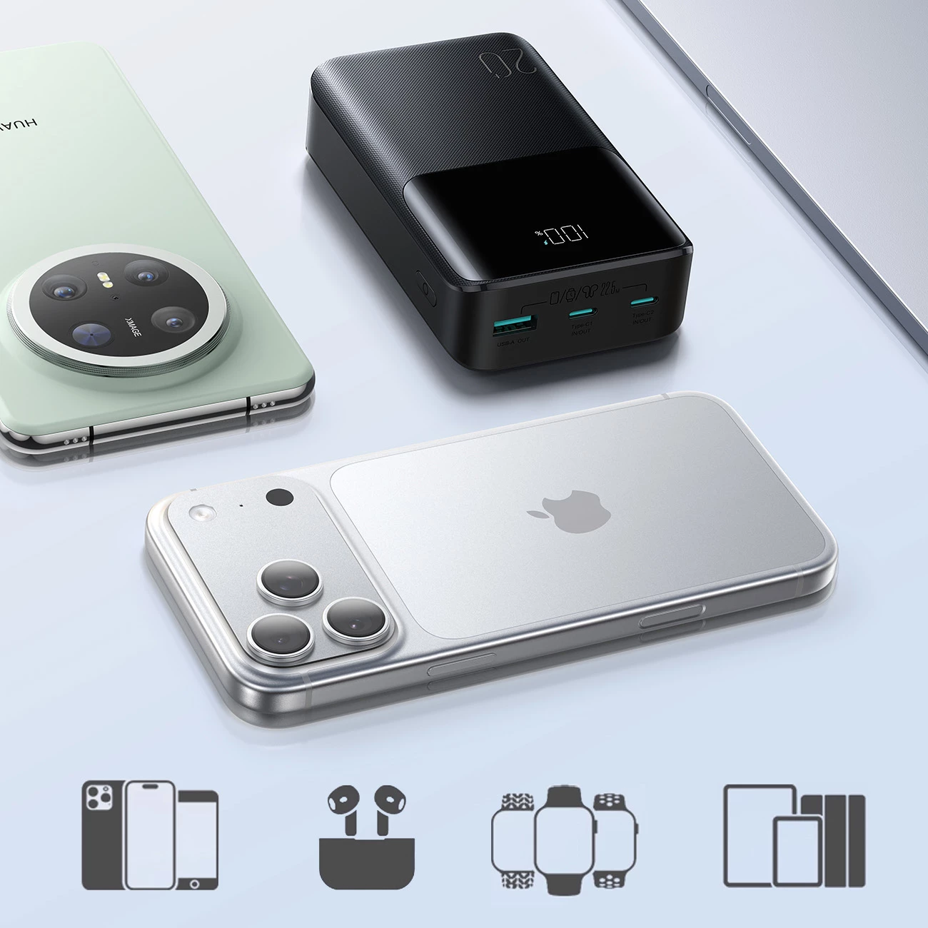 Powerbank Joyroom JR-QP192 Star Series Mini 20000mAh 22.5W me ekran digjital, e zezë