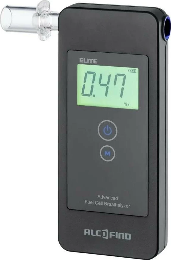 Alkomat Aisko AlcoFind Elite, elektro-kimik, memorie 10 matje, 6 piesë frymimi, i zi