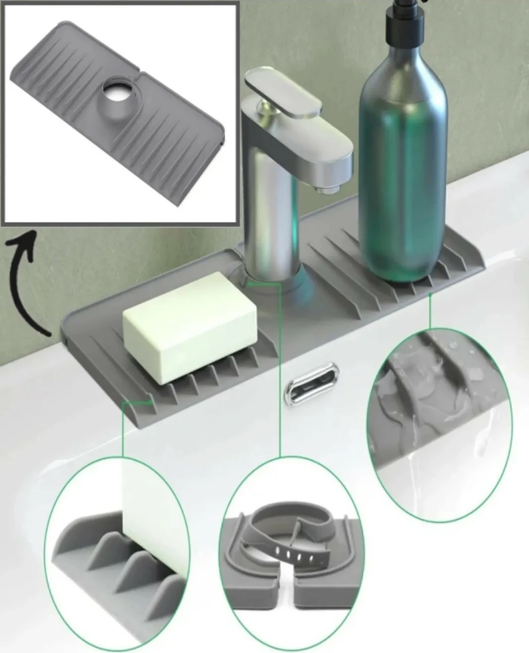 Mbrojtës për spërkatje lavamani, Hermia Byev, gri