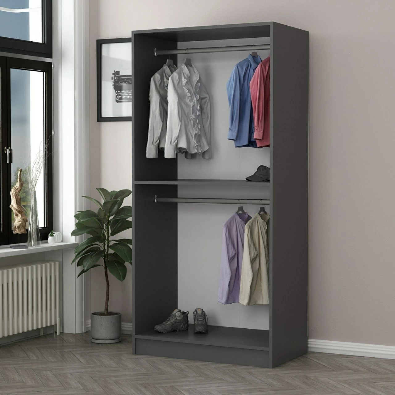 Dollap Hanah Home, xham Kale, anthracite, 190cm