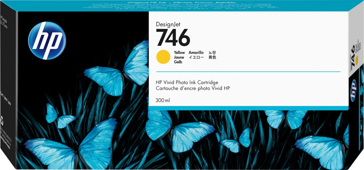 Kartush bojë, HP DesignJet 746 P2V79A, 300 ml, e verdhë