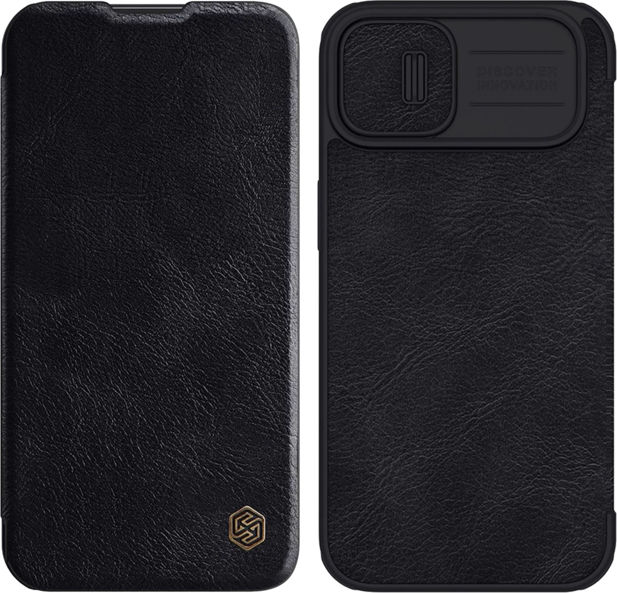 Mbështjellës Nillkin Qin Leather Pro Case për iPhone 14 Plus, me kapak kamere, e zezë