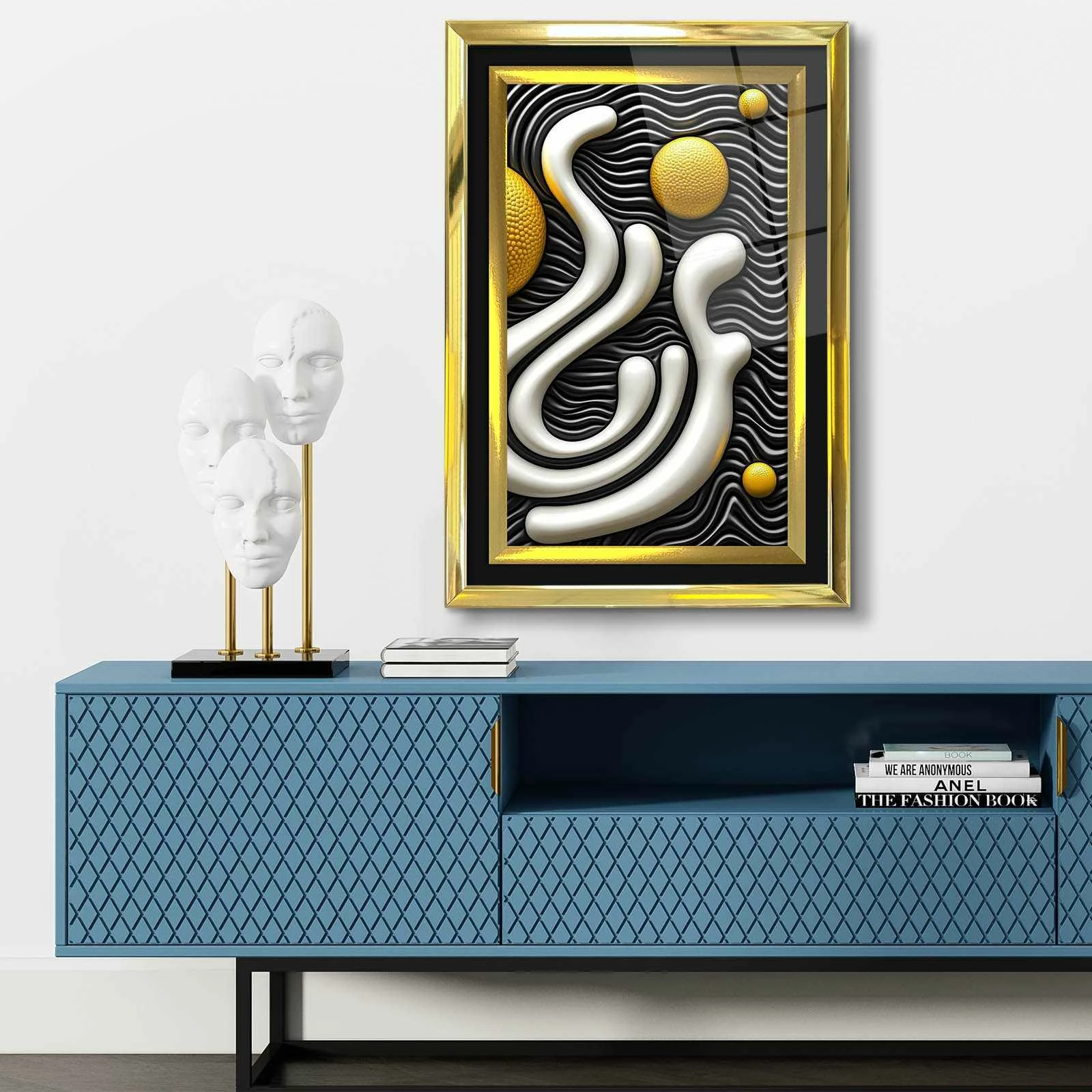 Pikturë dekorative me kornizë, shumëngjyrëshe, Wallity, 4363Kromaltınct - 005, 43x65cm