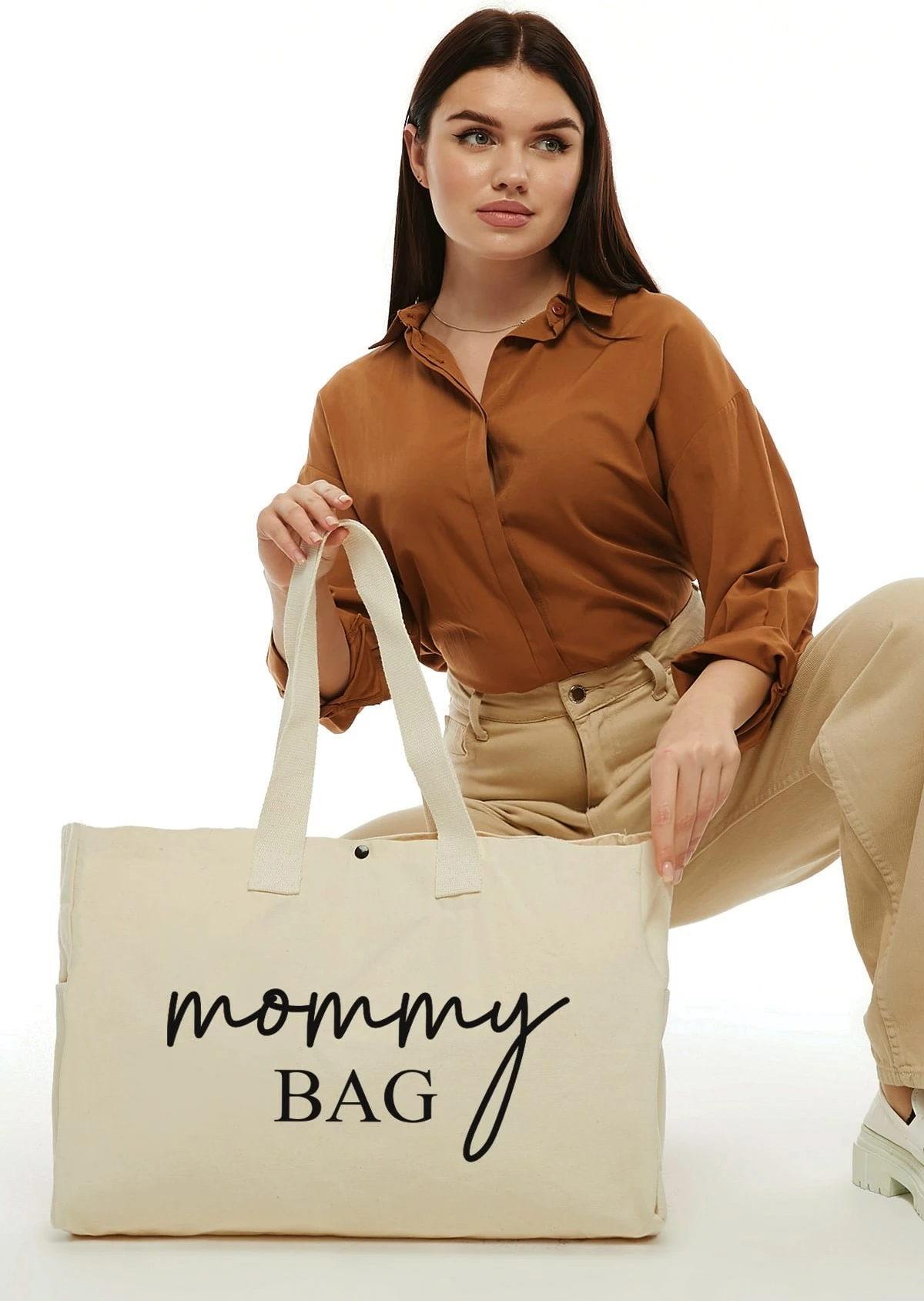 Çantë tote Zoozie Bags, krem, 2204