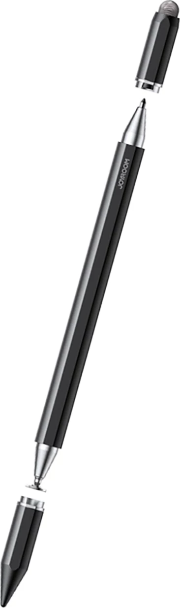 Stilus kapacitiv pasiv 3-në-1, Joyroom, JR-BP561, majë disk + majë gome + laps me bojë, trup alumini, magnetik, për pajisje me ekran prekje, e zezë