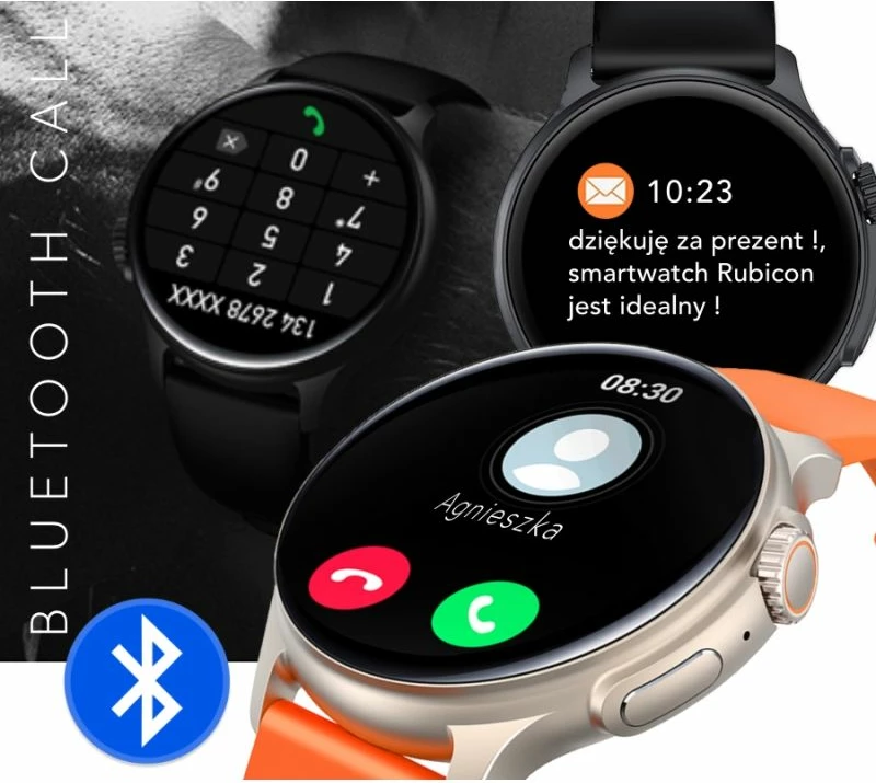 Smartwatch për meshkuj RUBICON, portokalli