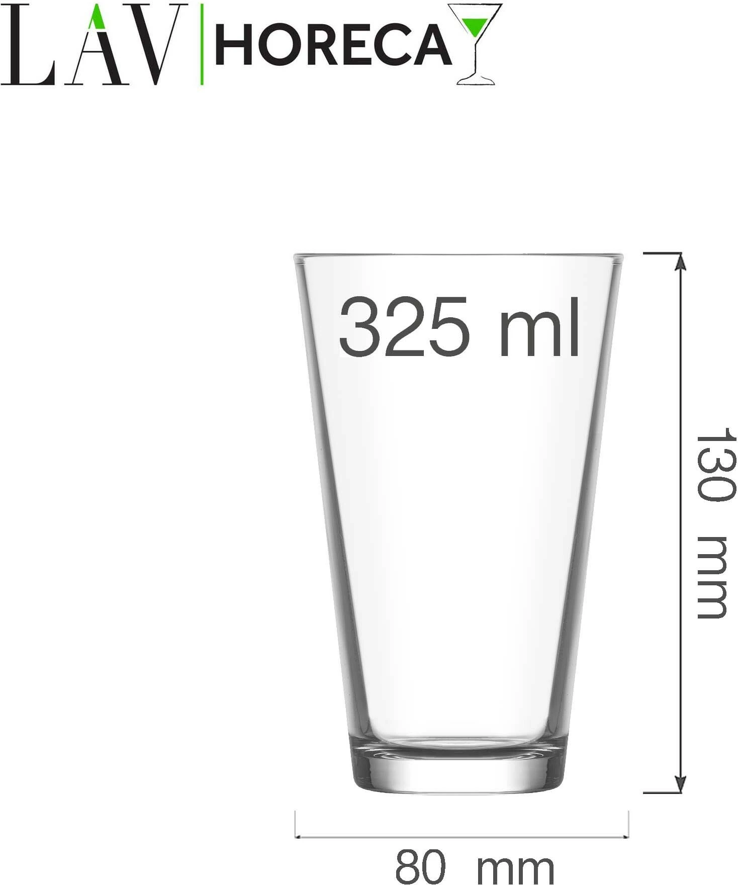 Gotë long drink LAV Helsinki 325 ml, transparente, set 12 copë