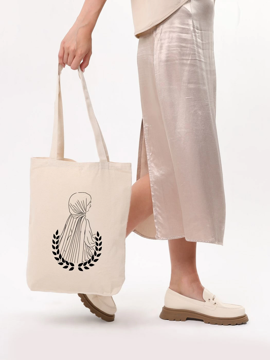 Çantë tote Zoozie Bags, krem, 35x40x8cm