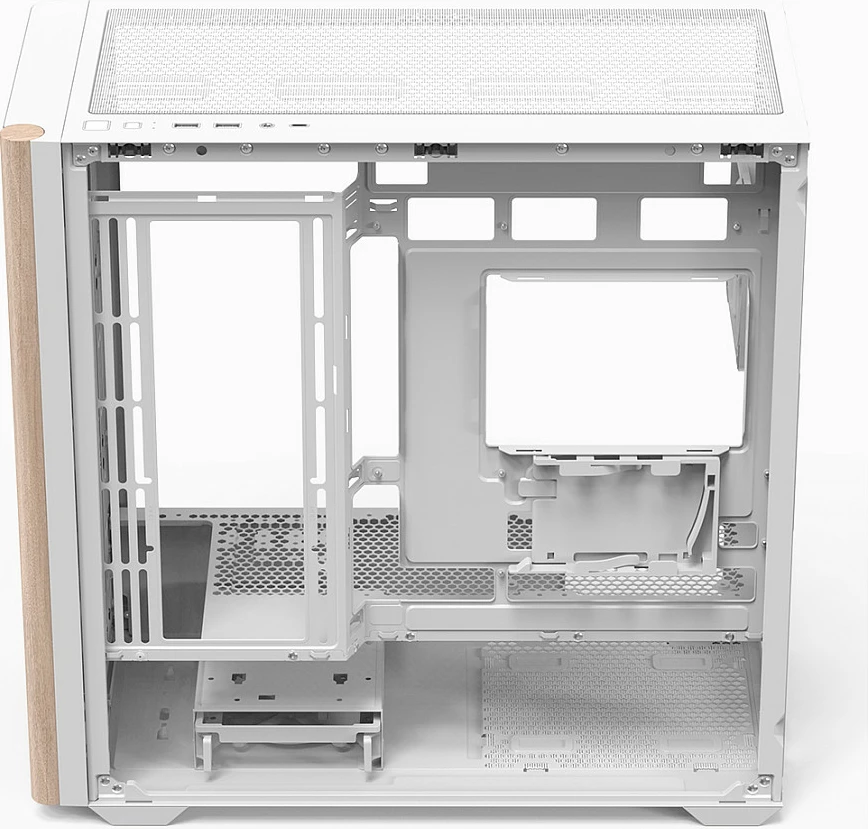 Kasë Aerocool Geh Mini D301A-G-WT-V2, Mini Tower Micro-ATX, tempered glass, e bardhë/druri