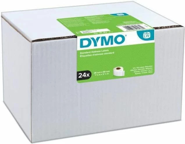 Etiketa vetë-ngjitëse për adresë Dymo Yakimasport 13188 LW (S0722360), të bardha, set 24 rrotulla