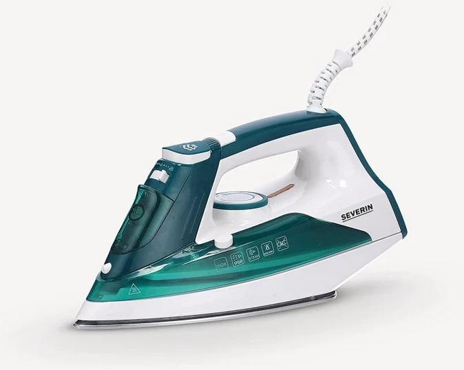 Hekur me avull Severin BA 3261, taban qeramike, 2400 W, Bardhë/Gjelbër
