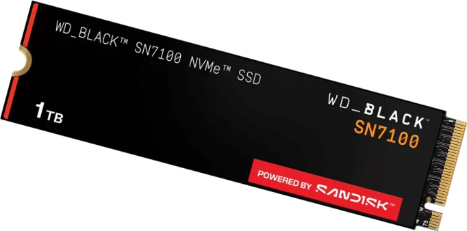 SSD disk SanDisk WD_BLACK SN7100 WDS100T4X0E 1TB M.2 2280 PCIe 4.0 NVMe 1.4, i zi