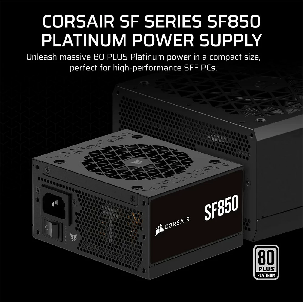 Furnizues rryme Corsair SF850 (CP-9020256-EU), 850W, SFX, 80 PLUS Platinum, fully modular, i zi