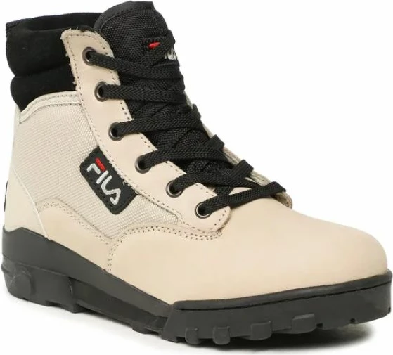 Këpucë Fila Grunge II Mid për femra, ngjyrë bezh dhe e zezë