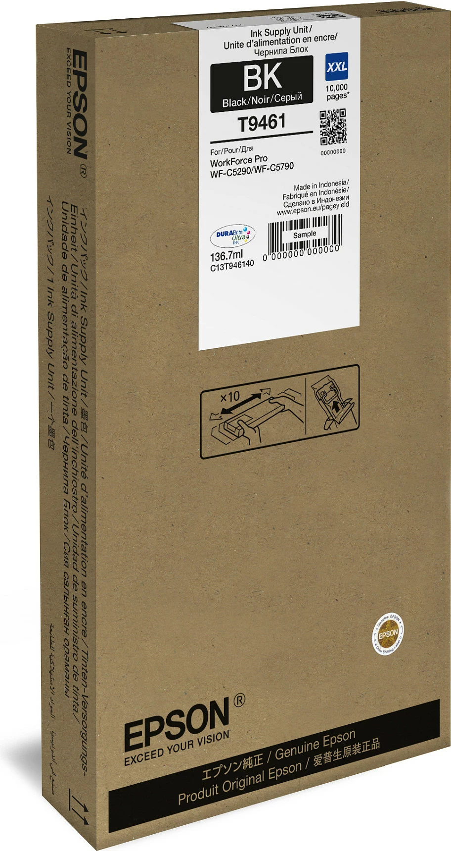 Kasetë bojë Epson WF-C5x90 Series XXL, Extra (Super) High Yield, 136.7 ml, e zezë