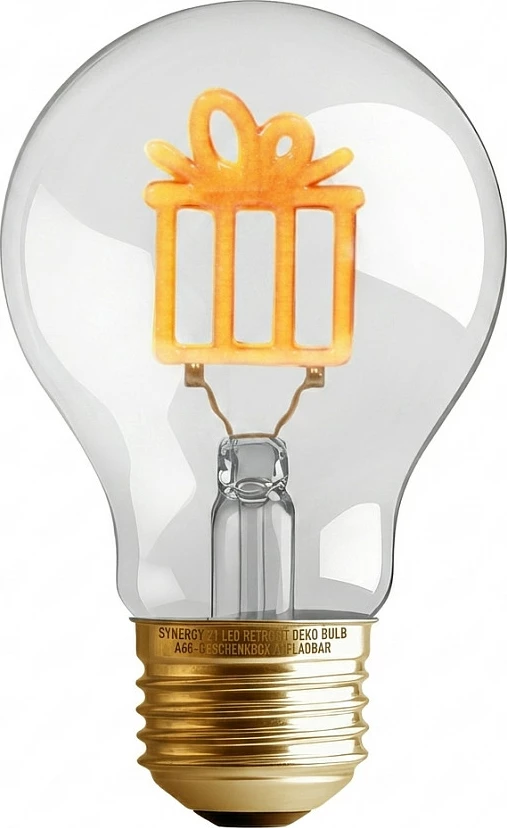 Llambë LED dekorative Synergy21 A68, e rikarikueshme, "Gift Box", portokalli